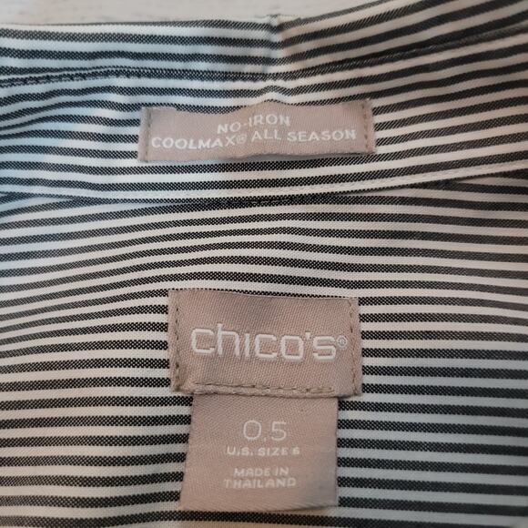 Chico's Size 0.5 US S Striped Animal Print Pullover Tunic Collared Bohemian Boho - Picture 9 of 10